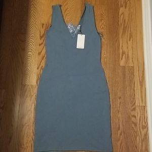 Pale blue sweater dress